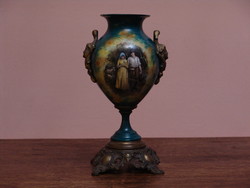 Dekoratív porcelán asztali kézzel festett váza