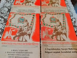 Honvédségi politikai oktatási füzetek 1949-50 es kiadás .