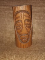 Carved head, carved face, wood carving