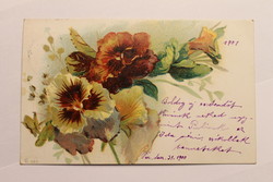 Antik levelezőlap, képeslap, újévi üdvözlőlap, 1900