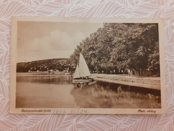 Régi képeslap 1947 Balaton vitorlás hajó levelezőlap 