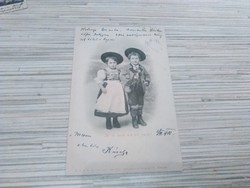 Antik Üdvözlő képeslap. Gyerekek. 1902.