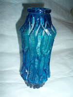 Vintage kék művészi üvegváza