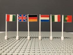 Lego legoland flags from the 70's 80's 6pcs