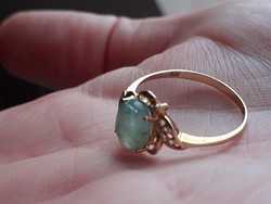 Valódi klasszikus smaragd bevizsgalt arany gyűrű 8 as ( 57) meret