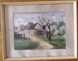 Öreg mandulafa virágzása (akvarell) 