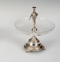 Ezüst asztalközép figurális felső résszel