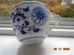 1930 Hand-painted cobalt blue with Meissen onion pattern, forked tongs, Hutschenreuter cup