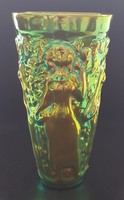 Zsolnay eozin szüretelő pohár --- 15,5 cm magas