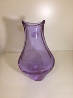 Vase by Miroslav Klinger, Czech crystal glass, pale purple (16)
