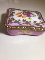 Gyűjteményből eladó német, martinrodai porcelán ékszertartó - rózsaszín tégla (70)