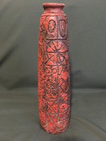 Balczó Edit vörös-fekete kerámia váza 38 cm