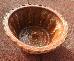 Antique earthenware kuglóf baking dish