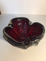 Czech, huge burgundy crystal glass bowl - crystal glass bowl (13)