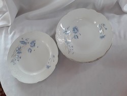 4184 - Antik szecessziós tányér -  kék pipacsos