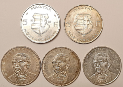 Ezüst forintok-1946 - 47-es -5forint + 3db 200-as!