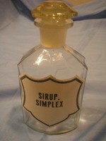 N16 Antik jelzett Sirup Simplex patika üveg csiszolt dugóval 16 x 8 cm eladó  szép állapotban