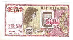 5000 dénár 1992 Macedonia UNC Ritka