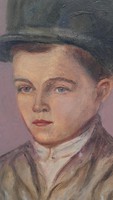 Tipary Dezső(1887-1967),Fiatal fiú arcképe 1923,kétoldalas