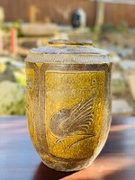 Antik kínai népi madaras váza, korsó keleti ázsiai