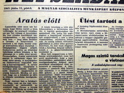 1965 június 11  /  NÉPSZABADSÁG  /  Régi ÚJSÁGOK KÉPREGÉNYEK MAGAZINOK Ssz.:  14864