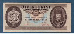 50 Forint 1969  VF kissé elcsúszott nyomat