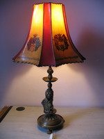 Antik, címeres asztali lámpa 