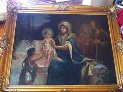 Bible scene, oil painting