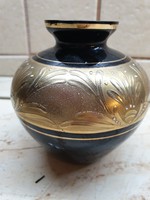 Beautiful black, gold-edged, patterned vase for sale!