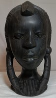 Faragott, ébenfa afrikai női fej - 8.