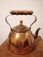 Réz teáskanna fa fogóval