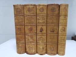 A Föld felfedezői és meghódítói (5 kötet, teljes sorozat) aranyozott félbőr kötésben! 1938 Révai