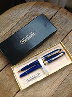 Régi olasz Montefiore kerámia toll és ceruza készlet, kék zománc
