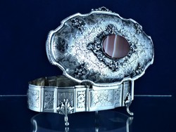 KÁPRÁZATOS, ANTIK EZÜST ÉKSZERTARTÓ, CA 1920!!!