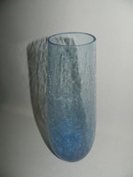 Kék fátyol üveg váza.