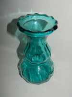 Régi vastag falú kék üveg váza