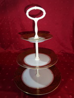Mz Czechoslovak porcelain, double-layer cake holder with gold decoration on a burgundy background. He has!