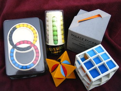 Logikai játék-csomag bontatlan csomagolás Bábel torony, Vadász kocka, Dino Star 80-as évek-Rubik éra