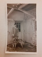 Régi férfi fotó 1932 vintgage kutyás fénykép