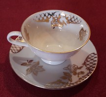Aranyozott porcelán kávés csésze
