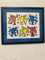 Keith Haring (1958-1990)Táncoló kutyák ofszet-nyomás - 1992 Kaith Haring alapítvány kiadása!