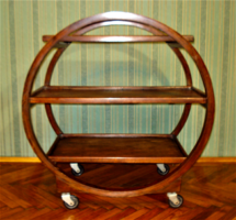 Specially shaped art deco wheeled shelf or trolley / 1920 /
