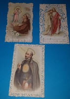 3 Csipkeszegélyes szentkép:  Szent Antal , Szent János , Szent Ignác