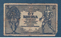 5 Korona 1919 Más Törvényes pénznemekre