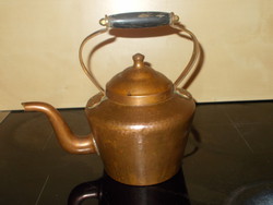 Szép antik fafogantyús réz kávéfőző akár teafőző