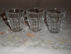 Régebbi kisméretű üveg kávés pohár ( 3 db.)