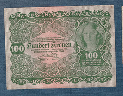 100 Korona 1922 Osztrák - Magyar Bank EF