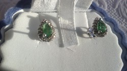 Smaragd 925 ezüst fülbevaló