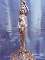 19.század.Mesterien megmunkált, bronz,figurális, posztamens, szobortartó. Hibátlan, egyedi darab.