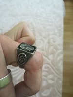 Harmadik Birodalmi A. H. gyűrű, átmérő :2cm.